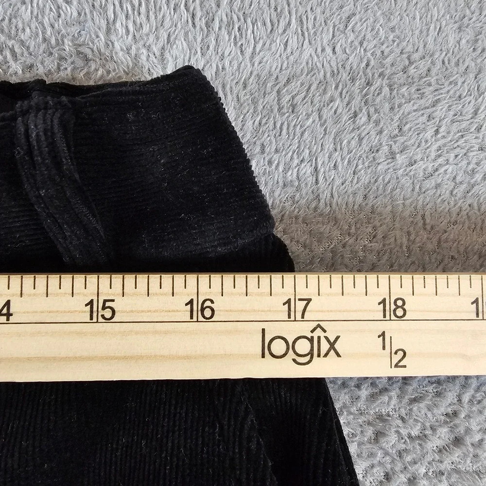Alo Yoga Black Micro Corduroy Dreamer Wide Leg Trousers Pants Large L